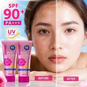 Rose Sunscreen Cream Spf 90+ 60ml: Perlindungan Matahari dan Kawalan Minyak untuk Kulit Sensitif