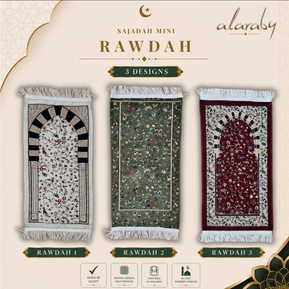 Sejadah Rawdah Premium Size Mini Dari Mesir untuk Kegunaan Mudah Alih
