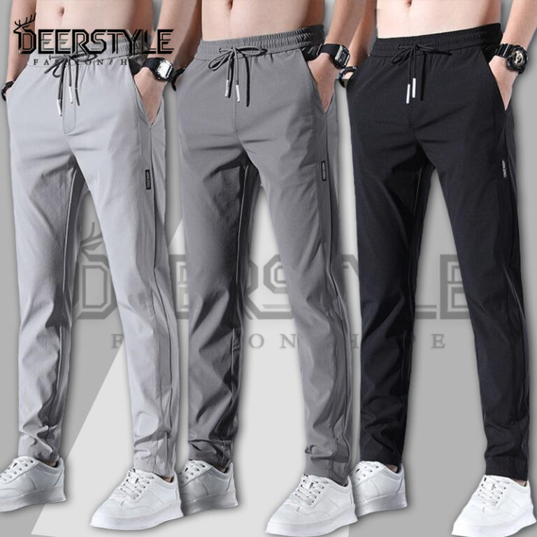 Seluar Panjang Lelaki Unisex Fashion Ice Silk Jogger Pants