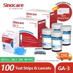 SINOCARE GA3 100pcs Test Strip Blood Glucose Cek Gula: Keperluan Sebenar untuk Pemantauan Harian
