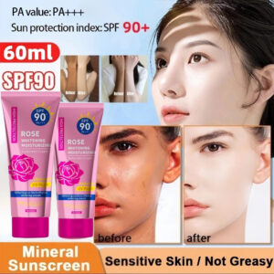 SPF90+ Whitening Sunscreen Rose Sunblock Cream 60ml: Kegunaan dan Semakan Perlindungan UV