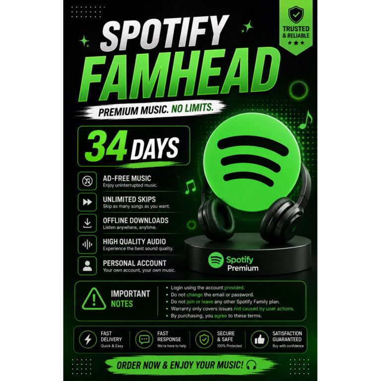 Spotify Premium FamHead 34 Hari