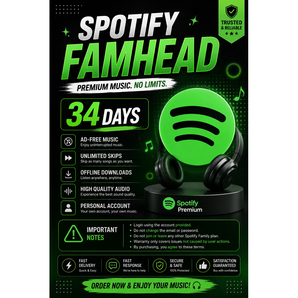 Spotify Premium FamHead 34 Hari