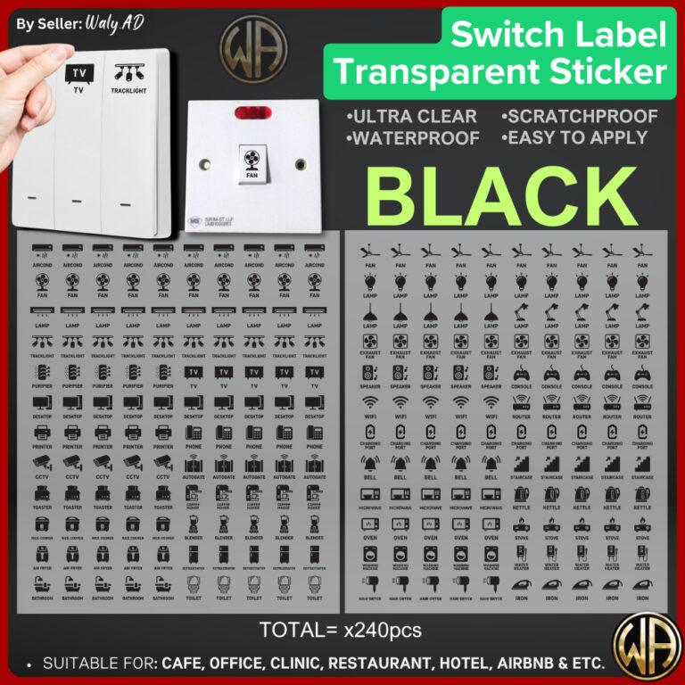 Suis Label Sticker Switch Label Transparent Label Suis Elektrik Sticker Label Switch Electronic