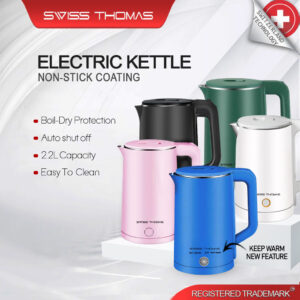 Panduan Menilai SwissThomas Auto Boiling Electric Kettle 1500W/2.2L untuk Kegunaan Harian