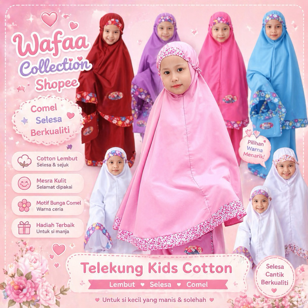 Telekung Cotton Kanak-Kanak: Pilihan Selesa untuk Solat Harian