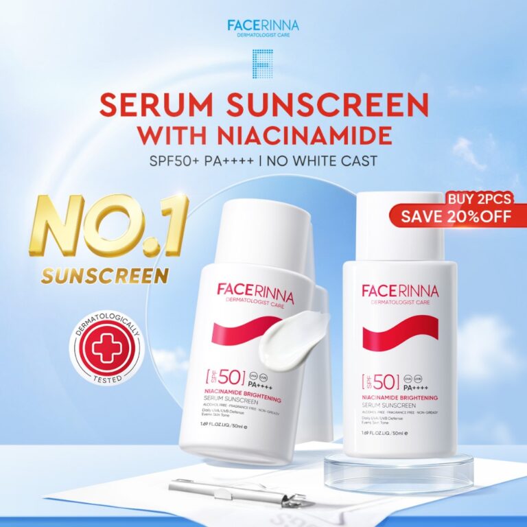 FACERINNA Serum Sunscreen SPF50+ PA++++: Pelindung UV Harian