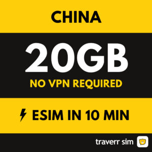 Traverrsim China Mainland eSIM Auto VPN + 5G Max 20GB: Spesifikasi dan Panduan Guna