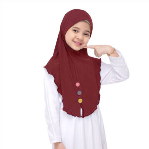 Tudung Layla Budak Mosscrepe (Untuk Budak 6-10 tahun)