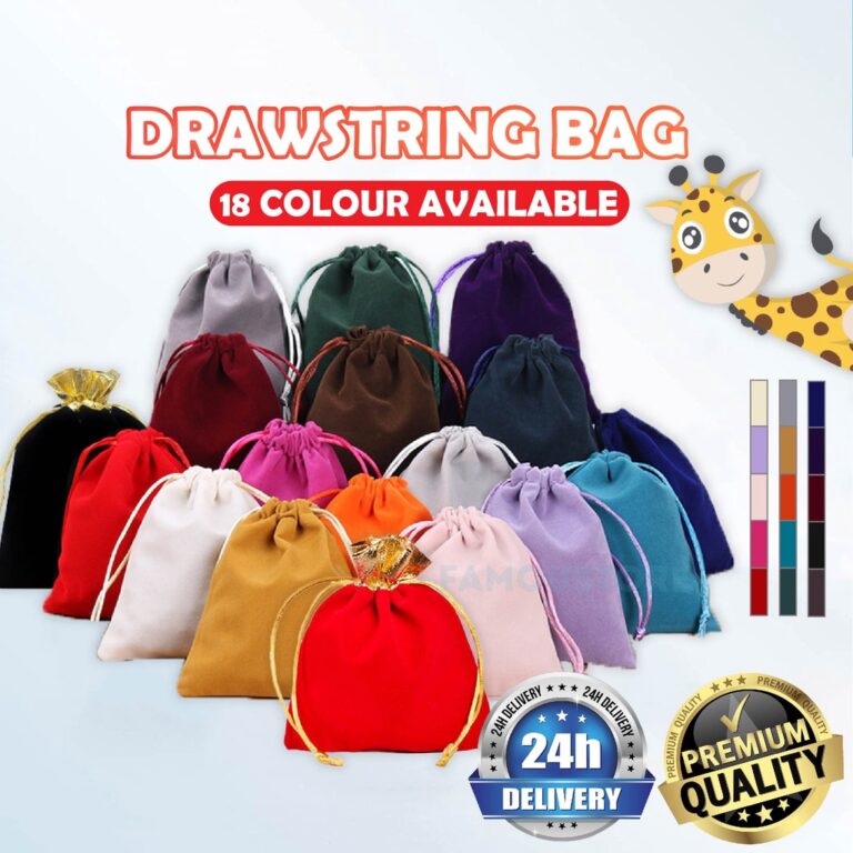 Velvet Drawstring Bag: Pilihan Uncang Doorgift dan Kotak Barang Kemas