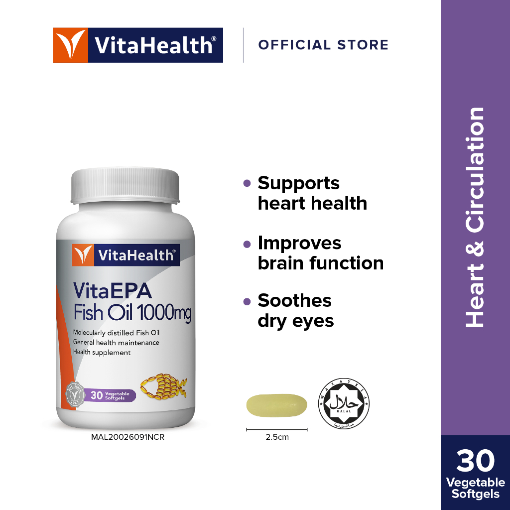 VitaHealth VitaEPA Fish Oil 1000mg: Pilihan Minyak Ikan dan Spesifikasi