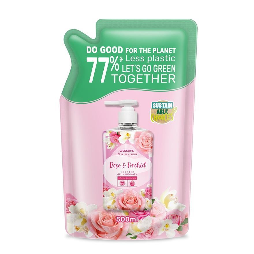 WATSONS Gel Handwash Refill Rose dan Orchid 500ml: Pilihan Sabun Tangan Wangian Ros dan Orkid