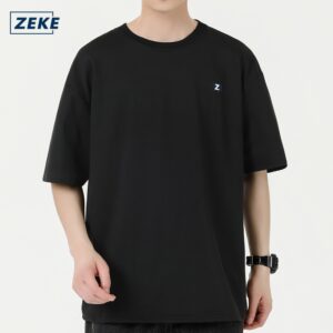 ZEKE A0028 Embroidered Logo T-Shirt Men Short Sleeve Tops: Ciri dan Panduan Semakan