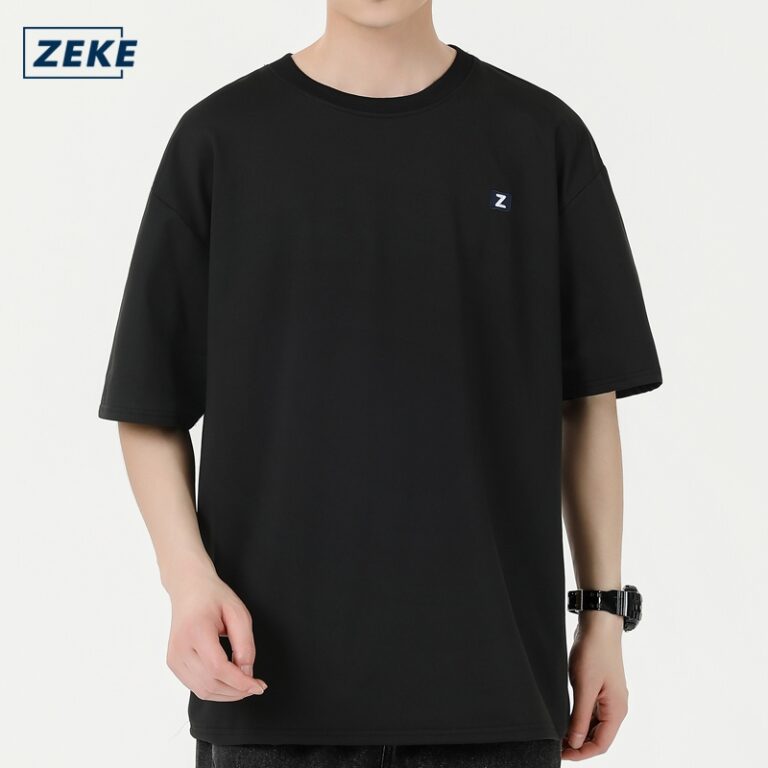 ZEKE A0028 Embroidered Logo T-Shirt Men Short Sleeve Tops: Ciri dan Panduan Semakan