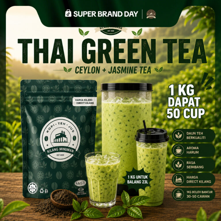 TEH HIJAU THAI KURANG MANIS 1KG