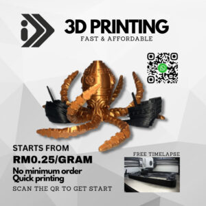 Perkhidmatan Percetakan 3D PLA+ dan PETG+ untuk Projek DIY