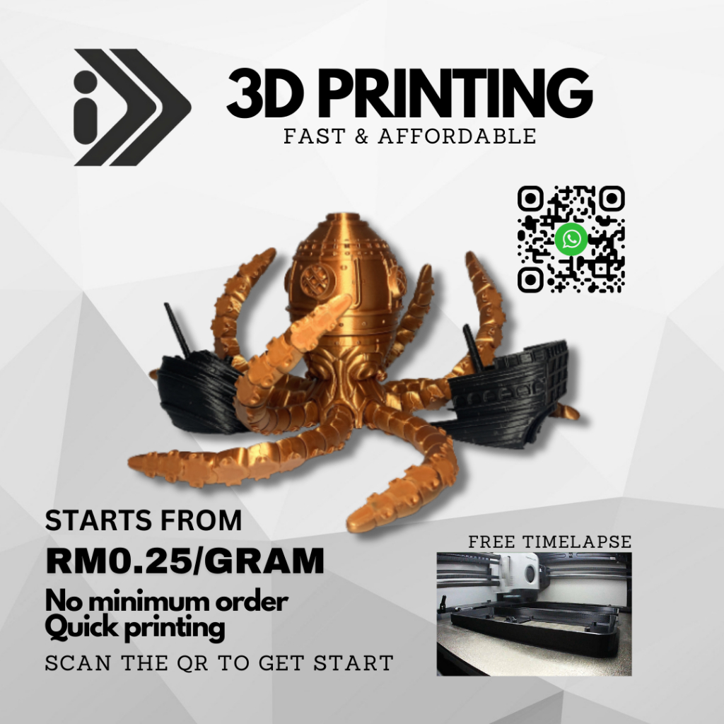 Perkhidmatan Percetakan 3D PLA+ dan PETG+ untuk Projek DIY