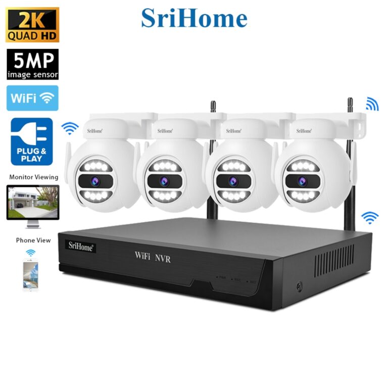 SriHome NVS001E-IPC047 5Mp Wireless CCTV: Sistem Kamera Keselamatan Plug dan Play