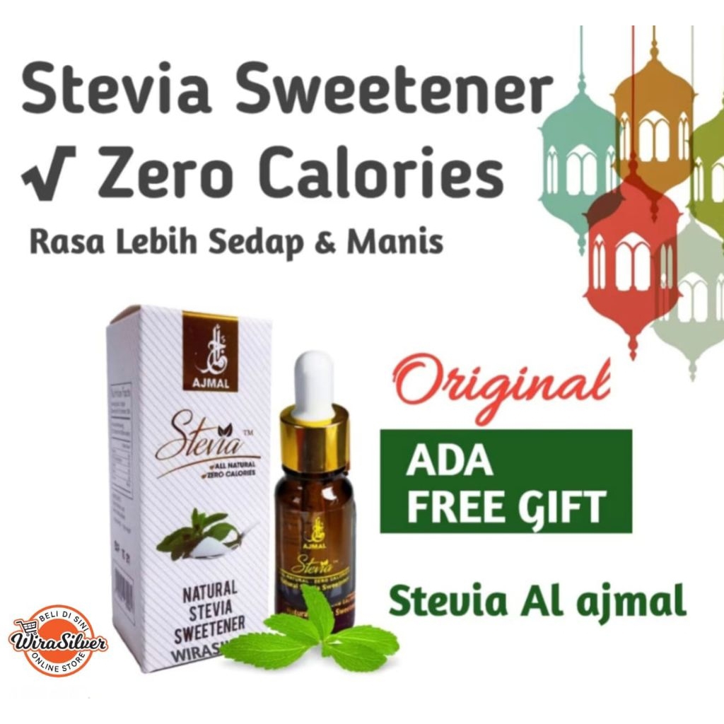 Ajmal Stevia Sweetener Zero Calories (Nama Baru ALAJMAL) 10ml