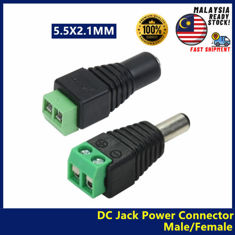 Analog Connector DC Jack 5.5X2.1 mm Screw Type untuk Kamera CCTV