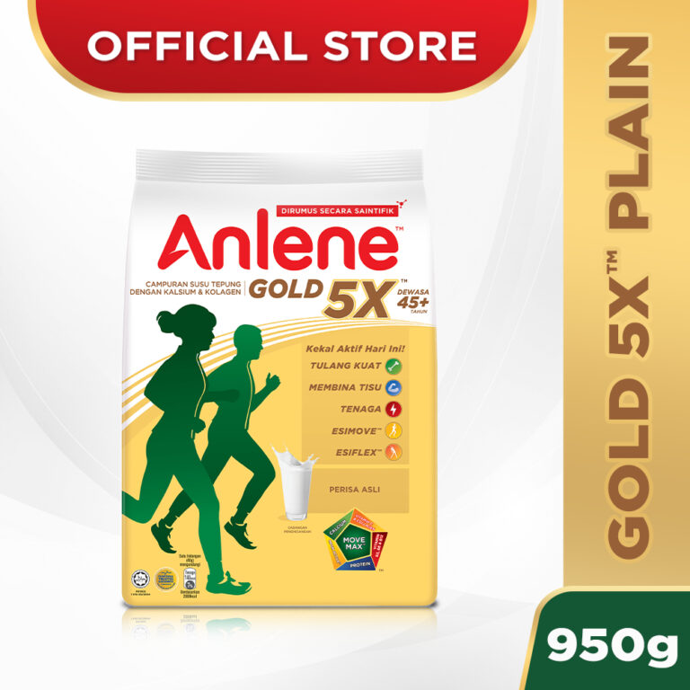ANLENE Gold 5X Plain 950g: Rujukan Susu Tepung Tinggi Kalsium