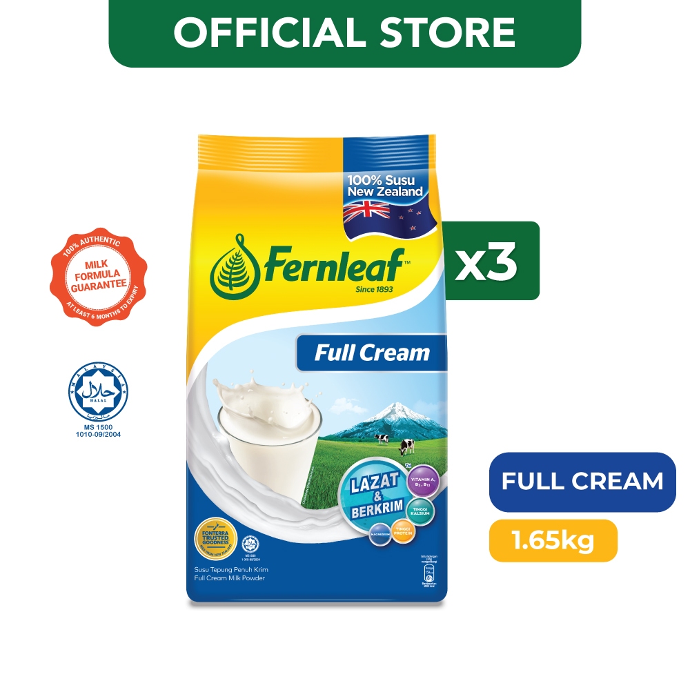 Susu Tepung Fernleaf Full Cream 1.65kg Bundle Tiga Pek
