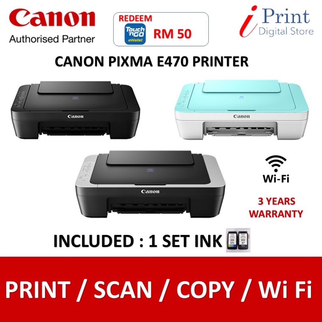 Pilihan Cetak, Imbas dan Salin Wireless Canon E470