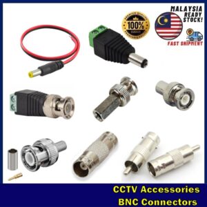 Aksesori CCTV BNC dan Palam DC MALE untuk Pemasangan Kamera