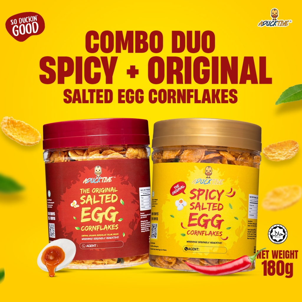 Combo Aducktive Spicy 200G dan Original Salted Egg Cornflakes 180g