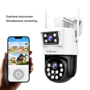 Kamera CCTV Dual-Lens SriHome SH048: Pantauan Dwi-Skrin dan Kawalan Jauh