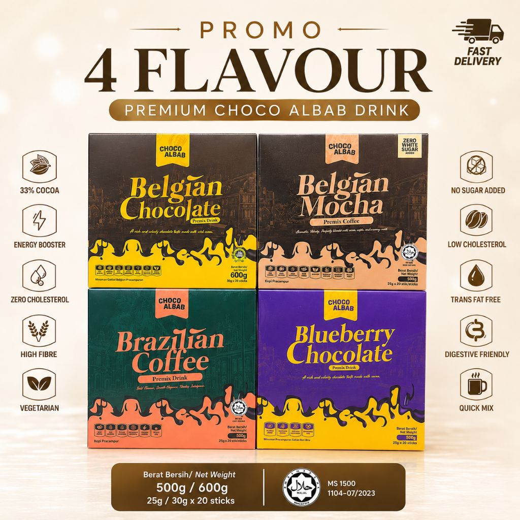 Belgian Chocolate Drink dan Pilihan Perisa Choco Albab HQ