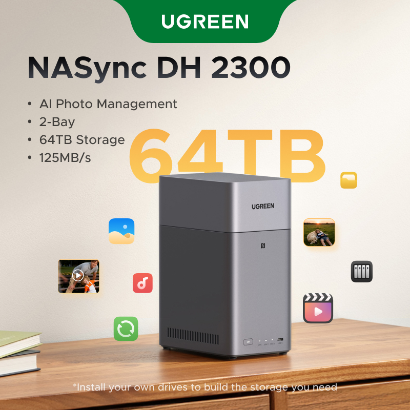 UGREEN Nasync DH2300: Storan Rangkaian 2-Bay untuk Pemula