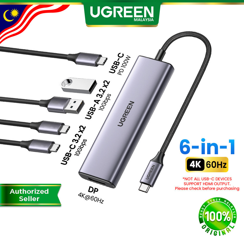 UGREEN 6 In 1 USB-C Hub DP: Spesifikasi dan Keserasian DisplayPort