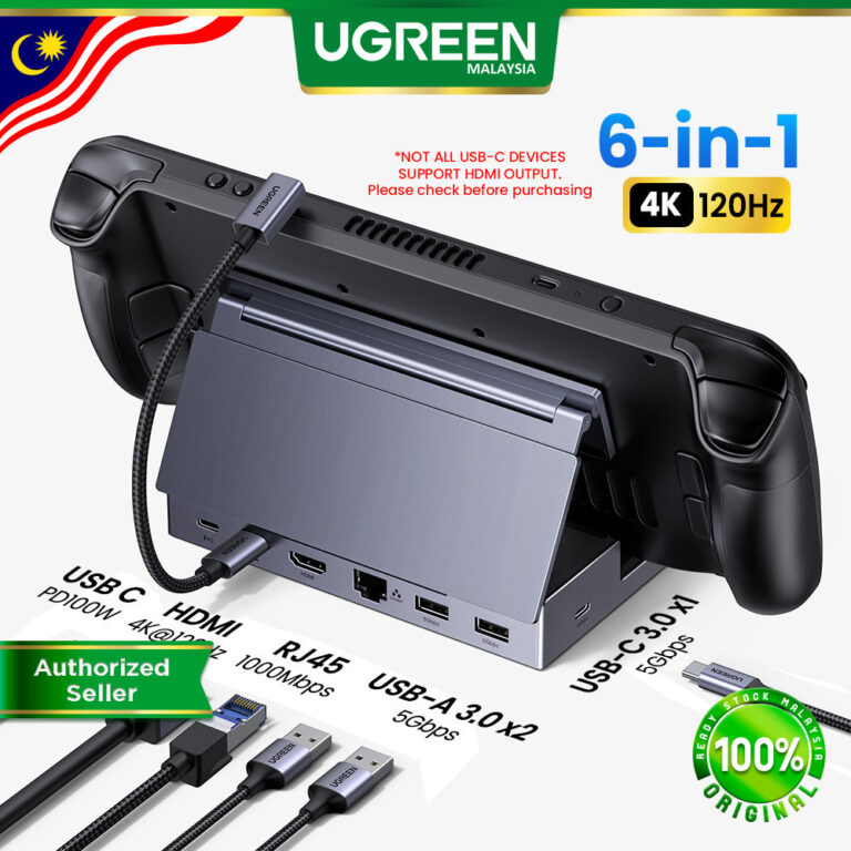 UGREEN 6-In-1 Gaming Dock: Hub USB-C 4K120Hz untuk Storan dan Konsol Permainan