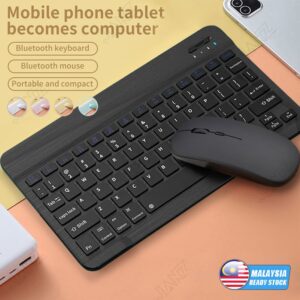 Set Papan Kekunci dan Tetikus Bluetooth 10 Inci untuk Pelbagai Peranti