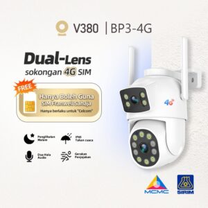 Kamera V380 G5A 4G Dual Lens: Pantau Kawasan Tanpa WiFi