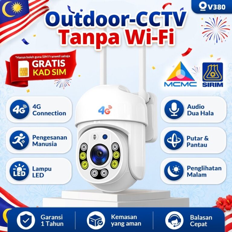 Kamera CCTV 4G V380 1080P: Pantau Kawasan Tanpa WiFi