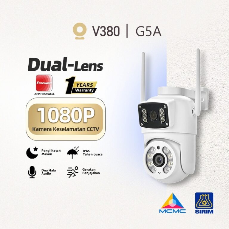 Kamera CCTV WiFi V380 Dual Lens Outdoor: Pantau Luar Rumah dengan Dua Lensa