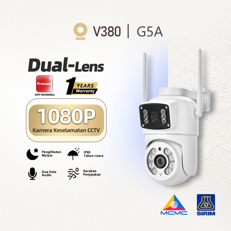 Kamera CCTV WiFi V380 Dual Lens Outdoor: Pantau Luar Rumah dengan Dua Lensa