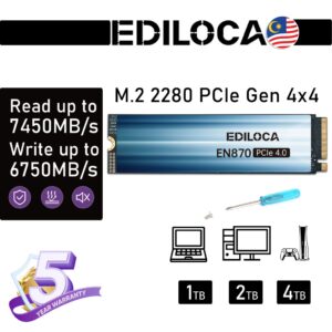 EDILOCA EN870 SSD M.2 2280: Spesifikasi dan Prestasi Pcie Gen 4x4