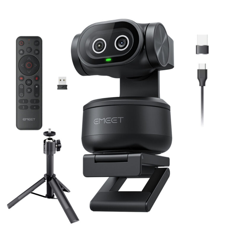EMEET Webcam 4K PTZ: Kamera Penstriman Dual AI Tracking