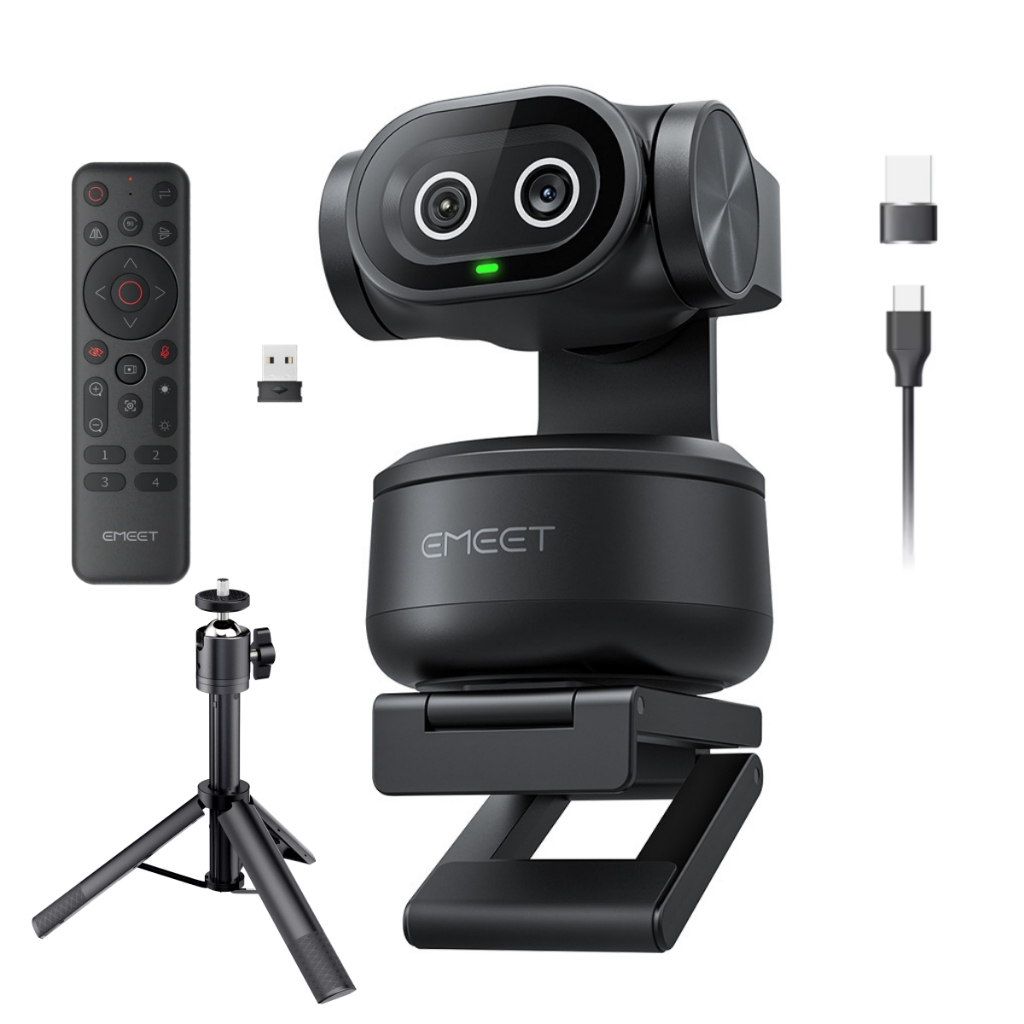 EMEET Webcam 4K PTZ: Kamera Penstriman Dual AI Tracking
