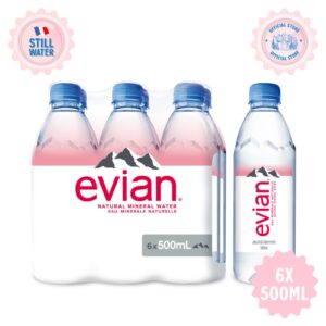 evian Natural Mineral Water (6 x 500ml Pack)