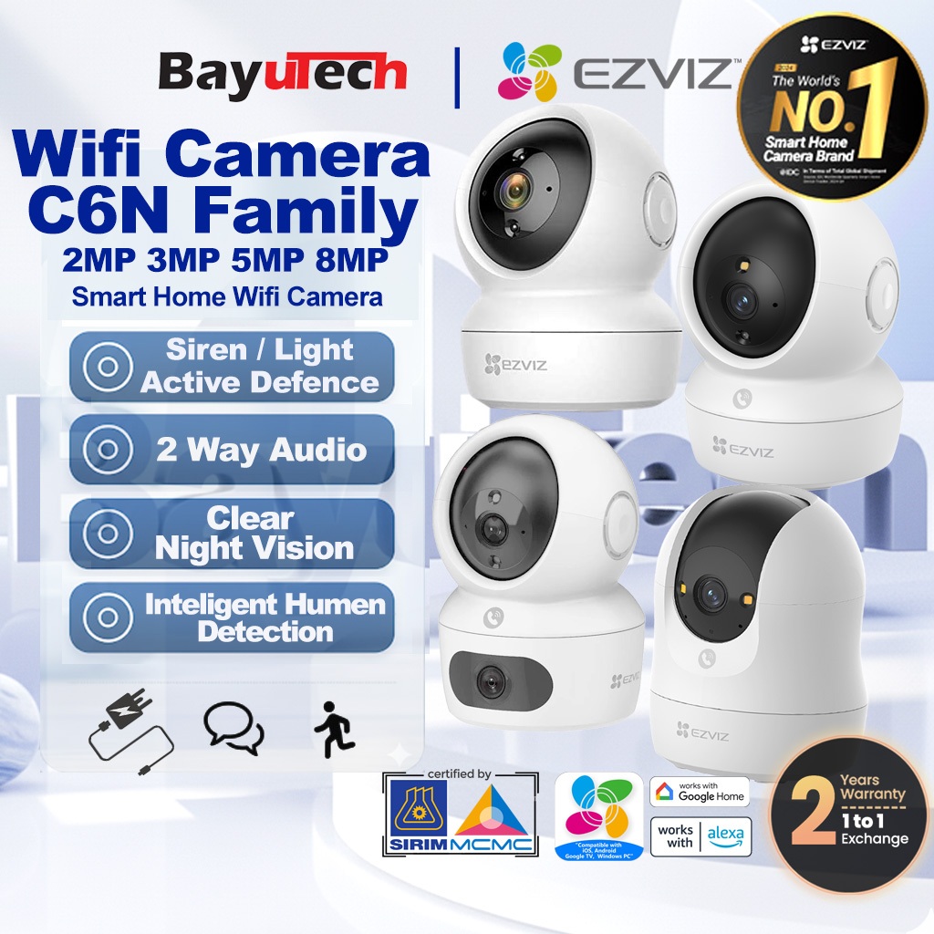 Kamera CCTV EZVIZ C6N dan Siri Pt: Pilihan Kawasan Luas dengan Fungsi Pan dan Tilt
