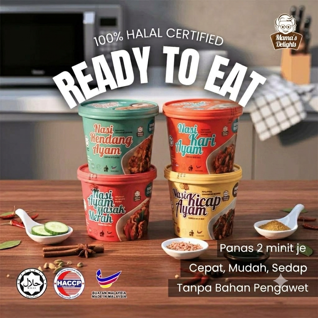 Nasi Segera Ready To Eat Halal untuk Asrama, Perkhemahan dan Pelancongan