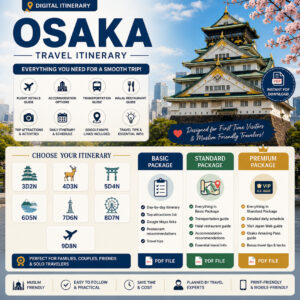 Tjourney Travel Itinerary Template To Osaka, Japan