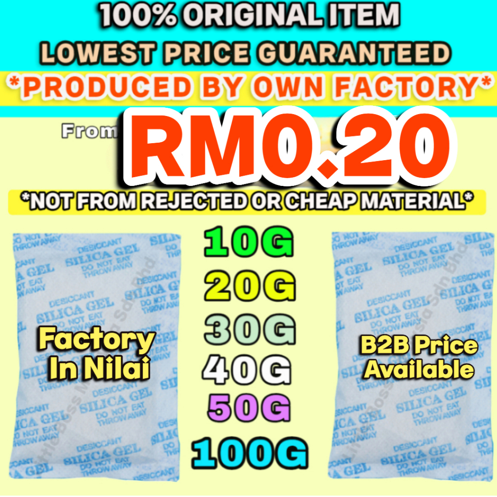 Silica Gel Pelbagai Saiz Penerap Lembapan