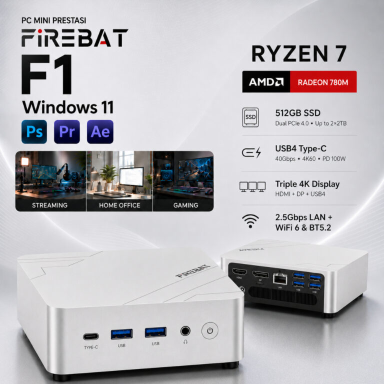 FiREBAT F1 Ryzen 7 H255 Mini PC: Spesifikasi dan Kegunaan