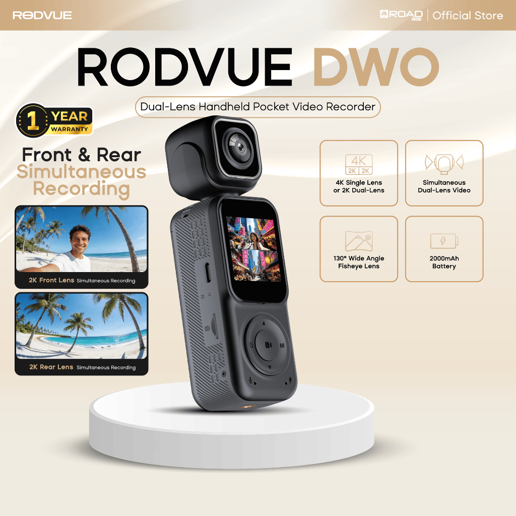 RODVUE DWO Dual-View Pocket Camera: Fungsi Rakam Depan Belakang dan Semakan Praktikal