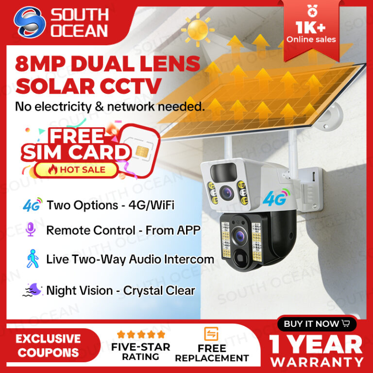 South Ocean Solar 8Mp CCTV Wireless Outdoor Dual Lens